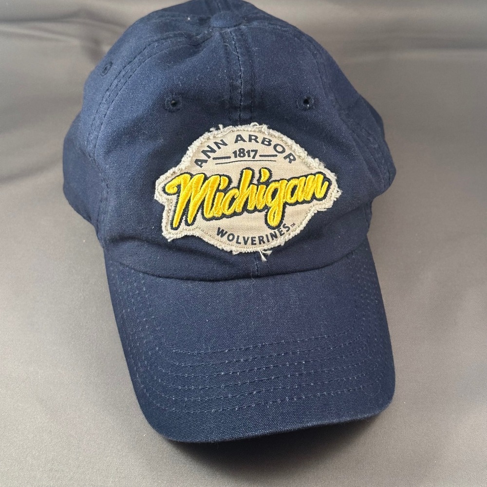 University of Michigan Wolverines Hat Mens Navy Blue Ann Arbor Adjustable Cap